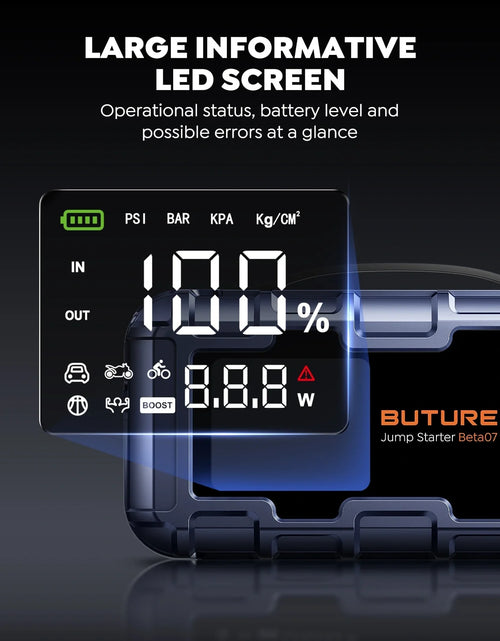 Load image into Gallery viewer, 【Top Rated】Buture Beta07 Car Jump Starter 6000A With 160PSI Air Compressor
