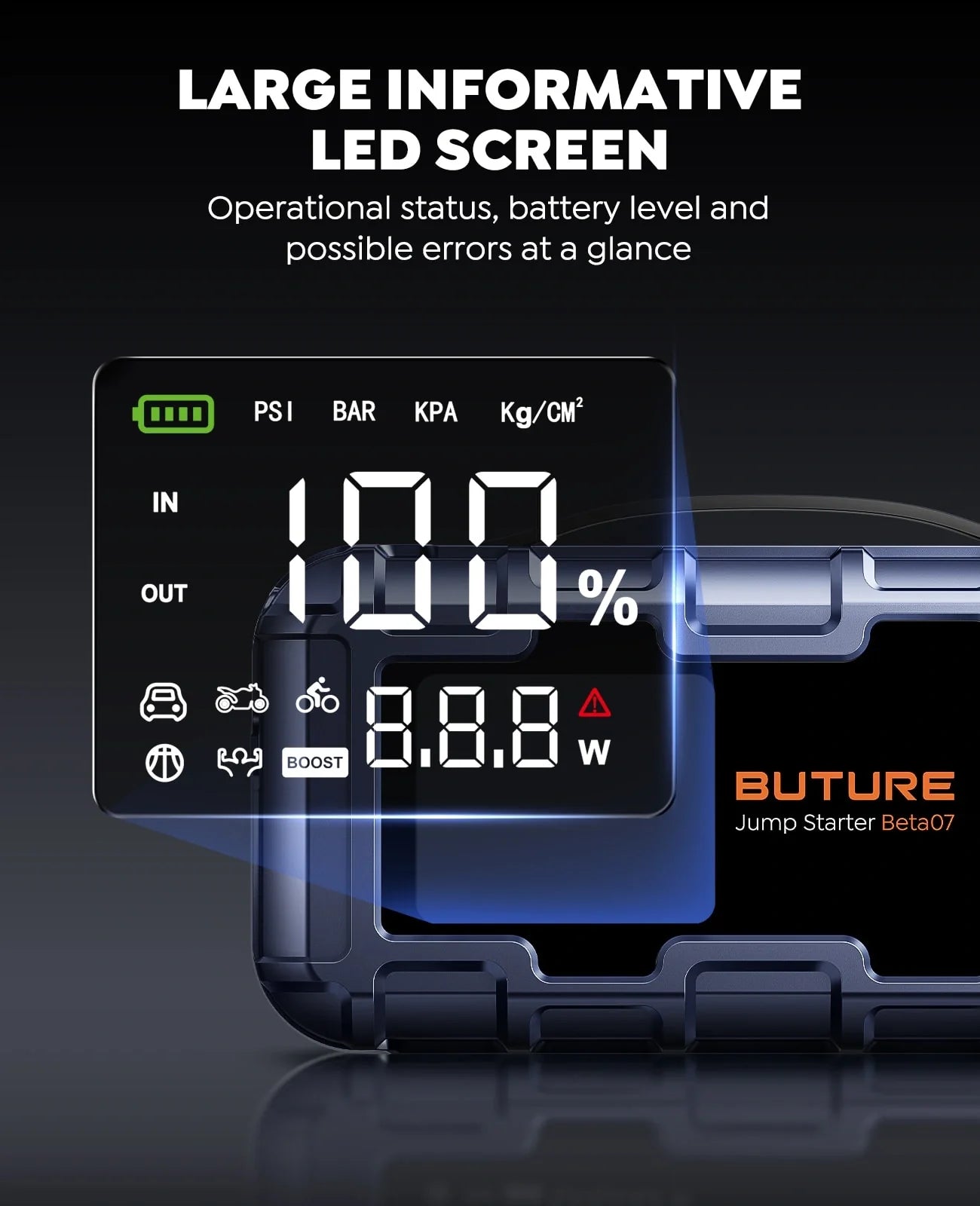 【Top Rated】Buture Beta07 Car Jump Starter 6000A With 160PSI Air Compressor